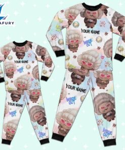 Custom Disney Inside Out Nostalgia Beige Pajamas Set - Movie Cartoon Holiday Pajamas