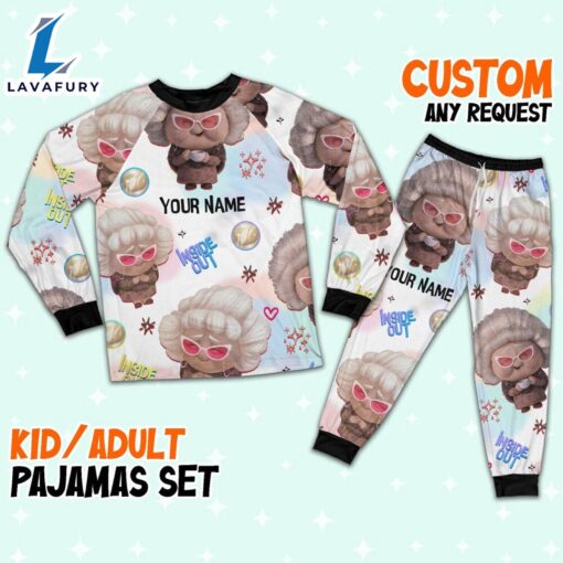 Custom Disney Inside Out Nostalgia Beige Pajamas Set – Movie Cartoon Holiday Pajamas