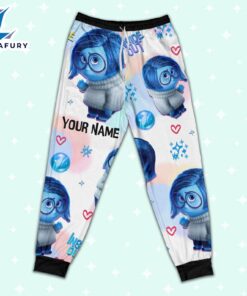 Custom Disney Inside Out Sadness Blue Color Pajamas Set - Movie Cartoon Holiday Pajamas