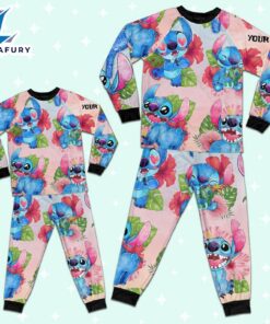 Custom Disney Lilo and Stitch Hot Colorful Pajamas Set - Movie Cartoon Holiday Pajamas