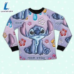 Custom Disney Lilo and Stitch Inflated Colorfull Pajamas - Movie Cartoon Holiday Pajamas