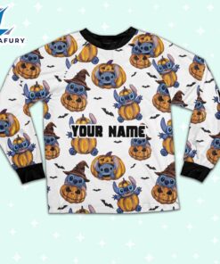 Custom Disney Lilo and Stitch Pumpkin Simple Pajamas - Movie Cartoon Holiday Pajamas