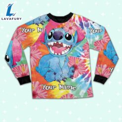 Custom Disney Lilo and Stitch Tie Dye Colorfull Pajamas - Movie Cartoon Holiday Pajamas