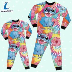 Custom Disney Lilo and Stitch Tie Dye Colorfull Pajamas - Movie Cartoon Holiday Pajamas