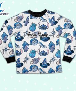 Custom Disney Magic Characters Blue Team Pajamas - Movie Cartoon Holiday Pajamas