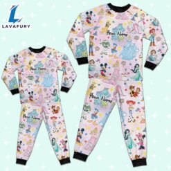 Custom Disney Magic Characters Colorful Team Pajamas - Movie Cartoon Holiday Pajamas