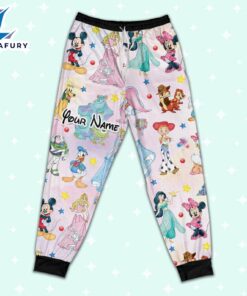 Custom Disney Magic Characters Colorful Team Pajamas - Movie Cartoon Holiday Pajamas