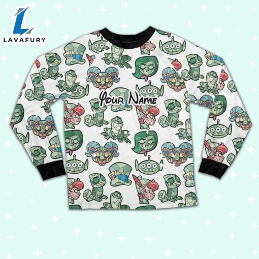 Custom Disney Magic Characters Green Team Pajamas – Movie Cartoon Holiday Pajamas