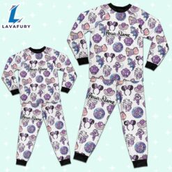 Custom Disney Magic Characters Purple Team Pajamas - Movie Cartoon Holiday Pajamas