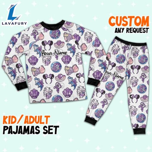 Custom Disney Magic Characters Purple Team Pajamas – Movie Cartoon Holiday Pajamas