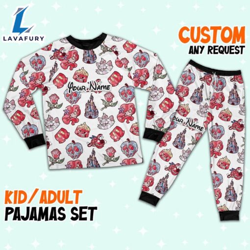 Custom Disney Magic Characters Red Team Pajamas – Movie Cartoon Holiday Pajamas