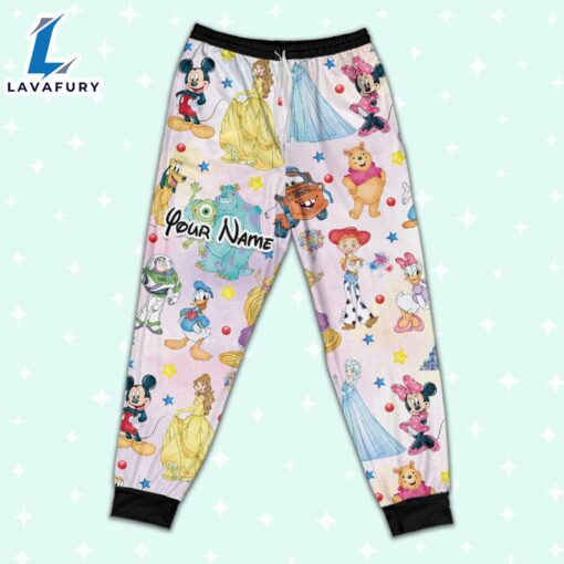 Custom Disney Magical Characters Colorful Team Pajamas Set – Movie Cartoon Holiday Pajamas