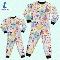 Custom Disney Magical Characters Colorful Team Pajamas Set - Movie Cartoon Holiday Pajamas