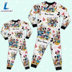 Custom Disney Mickey and Friends Colorful Pajamas Set - Movie Cartoon Holiday Pajamas