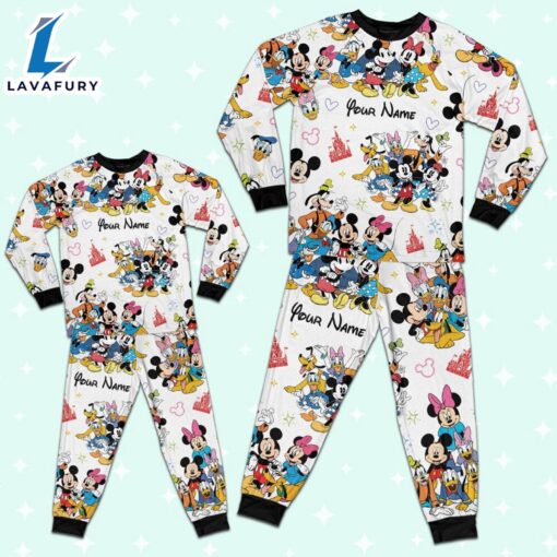 Custom Disney Mickey and Friends Colorful Pajamas Set – Movie Cartoon Holiday Pajamas