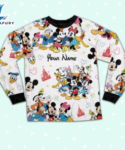 Custom Disney Mickey and Friends Colorful Pajamas Set - Movie Cartoon Holiday Pajamas