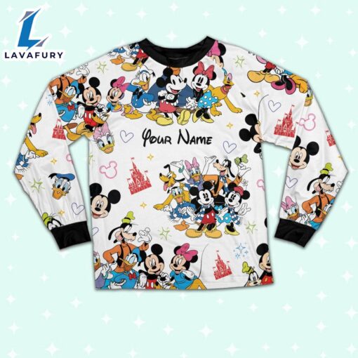 Custom Disney Mickey and Friends Colorful Pajamas Set – Movie Cartoon Holiday Pajamas