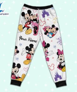 Custom Disney Mickey and Minnie Colorful Pajamas Set - Movie Cartoon Holiday Pajamas