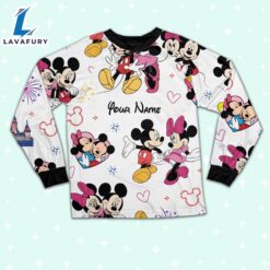 Custom Disney Mickey and Minnie Colorful Pajamas Set - Movie Cartoon Holiday Pajamas