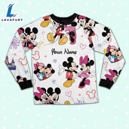 Custom Disney Mickey and Minnie Colorful Pajamas Set – Movie Cartoon Holiday Pajamas