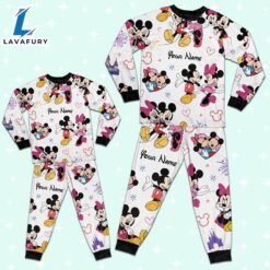 Custom Disney Mickey and Minnie Colorful Pajamas Set - Movie Cartoon Holiday Pajamas