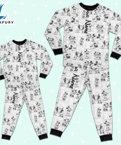 Custom Disney Mickey and Minnie Love Pajamas Set - Movie Cartoon Holiday Pajamas