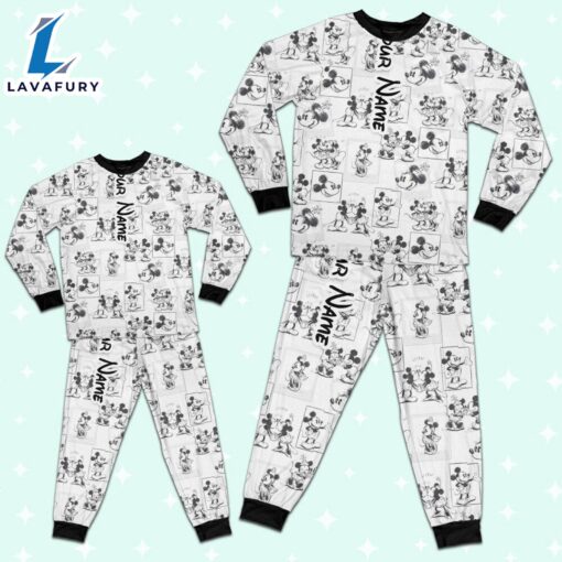 Custom Disney Mickey and Minnie Love Pajamas Set – Movie Cartoon Holiday Pajamas