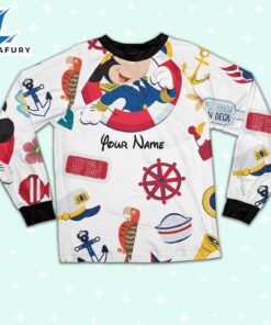 Custom Disney Mickey Cruise Trip Colorful Pajamas Set - Movie Cartoon Holiday Pajamas