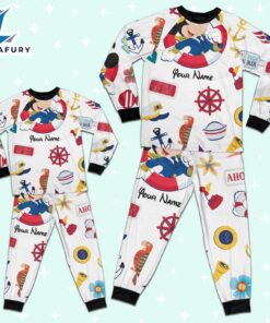 Custom Disney Mickey Cruise Trip Colorful Pajamas Set - Movie Cartoon Holiday Pajamas