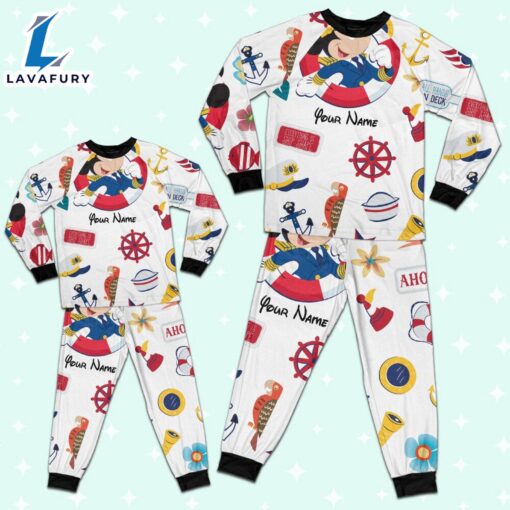 Custom Disney Mickey Cruise Trip Colorful Pajamas Set – Movie Cartoon Holiday Pajamas