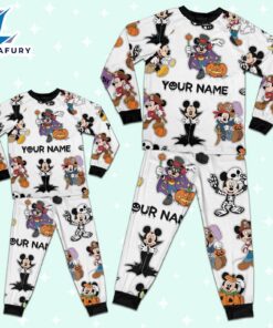 Custom Disney Mickey Halloween Cosplay Simple Pajamas Set - Movie Cartoon Holiday Pajamas