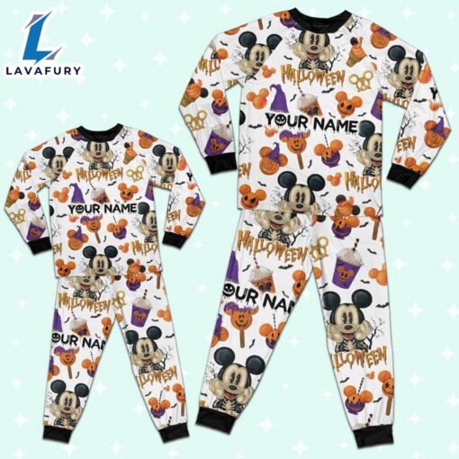 Custom Disney Mickey Halloween Pumpkin Simple Pajamas Set – Movie Cartoon Holiday Pajamas