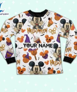 Custom Disney Mickey Halloween Pumpkin Simple Pajamas Set - Movie Cartoon Holiday Pajamas