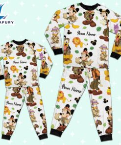 Custom Disney Mickey Safari Colorful Pajamas Set - Movie Cartoon Holiday Pajamas