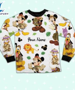 Custom Disney Mickey Safari Colorful Pajamas Set - Movie Cartoon Holiday Pajamas