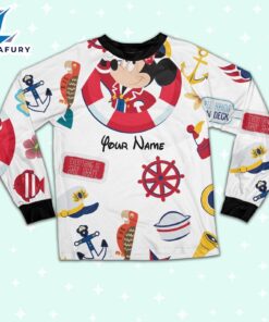 Custom Disney Minnie Cruise Trip Colorful Pajamas Set - Movie Cartoon Holiday Pajamas