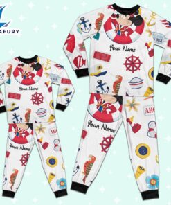 Custom Disney Minnie Cruise Trip Colorful Pajamas Set - Movie Cartoon Holiday Pajamas