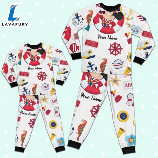 Custom Disney Minnie Cruise Trip Colorful Pajamas Set – Movie Cartoon Holiday Pajamas