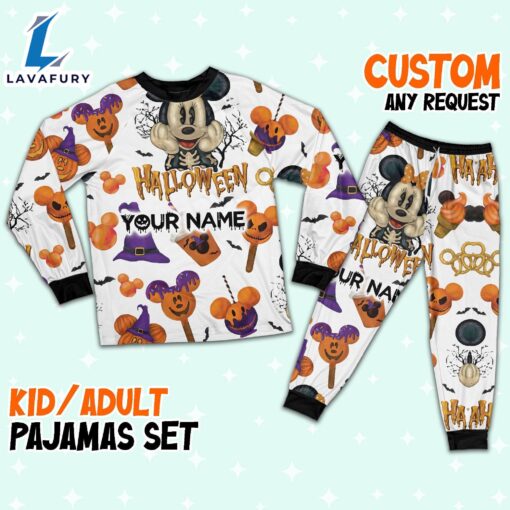 Custom Disney Minnie Halloween Pumpkin Simple Pajamas – Movie Cartoon Holiday Pajamas