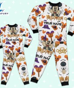 Custom Disney Minnie Halloween Pumpkin Simple Pajamas - Movie Cartoon Holiday Pajamas