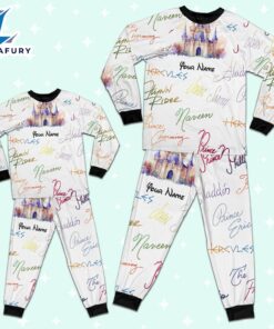 Custom Disney Prince Signatures Colorful Pajamas - Movie Cartoon Holiday Pajamas