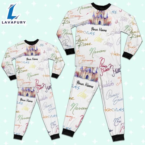 Custom Disney Prince Signatures Colorful Pajamas – Movie Cartoon Holiday Pajamas