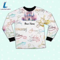 Custom Disney Princess Signatures Colorful Pajamas - Movie Cartoon Holiday Pajamas