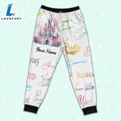 Custom Disney Princess Signatures Colorful Pajamas - Movie Cartoon Holiday Pajamas