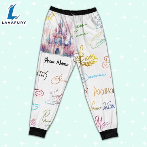 Custom Disney Princess Signatures Colorful Pajamas – Movie Cartoon Holiday Pajamas