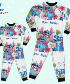 Custom Disney Stitch Hot Colorful Pajamas - Movie Cartoon Holiday Pajamas