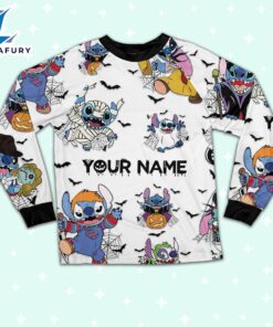 Custom Disney Stitch Ultimate Nightmare Colorful Simple Pajamas - Movie Cartoon Holiday Pajamas