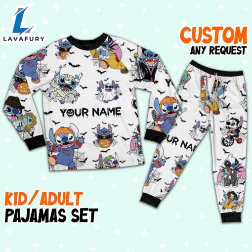 Custom Disney Stitch Ultimate Nightmare Colorful Simple Pajamas – Movie Cartoon Holiday Pajamas