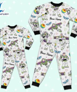 Custom Disney Toy Story Buzz Lightyear Colorful Pajamas - Family Disneyland Matching Pajamas Set