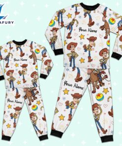 Custom Disney Toy Story Woody Colorful Pajamas - Family Disneyland Matching Pajamas Set